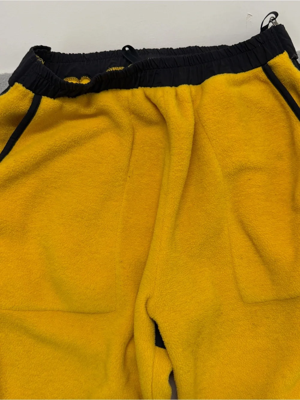 Vintage North Face Denali Fleece Pants Men’s Large Yellow Full Zip Side Jogger